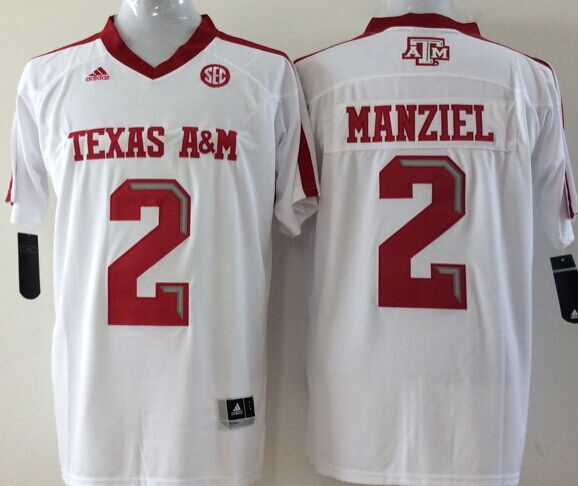 Men's Texas A&M Aggies Johnny Manziel #2 White Jersey
